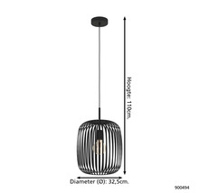 Lumină suspendată cu un diametru de 32,5 cm și o înălțime de 110 cm.