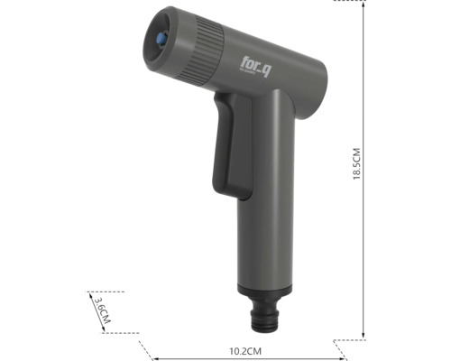 Pistol de pulverizare cu apă For Q cu dimensiuni