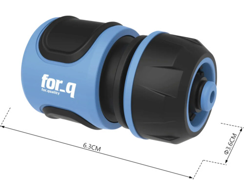 Cuplaj pentru furtun de grădină cu dimensiunile de 6,3 cm lungime și 3,6 cm diametru