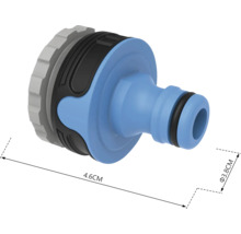 Cuplaj furtun de grădină cu dimensiunile de 4,6 cm lungime și 3,8 cm diametru