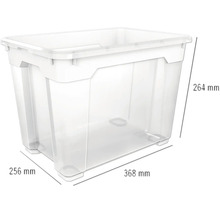 Cutie de depozitare din plastic cu dimensiunile 368 x 256 x 264 milimetri