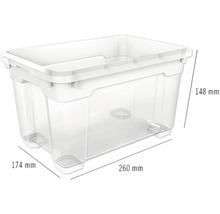 Cutie de depozitare din plastic cu dimensiunile 260 x 174 x 148 milimetri
