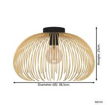 Lumină de plafon din metal cu diametrul de 38,5 cm și înălțimea de 25 cm