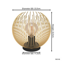 Lampă de masă cu diametrul de 23,5 cm, înălțimea de 22,5 cm și diametrul bazei lămpii de 11,5 cm