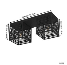 Lumină de plafon cu două lămpi și dimensiuni.