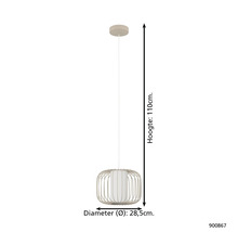 Lampa suspendată cu diametrul de 28,5 cm și înălțimea de 110 cm