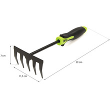 Cultivator de grădină cu dimensiunile de 29 cm lungime, 11,5 cm lățime și 7 cm înălțime.