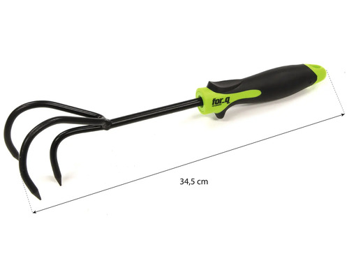 Cultivator de grădină cu trei dinți și o lungime de 34,5 cm