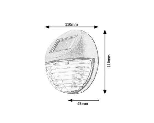 Lampă solară exterior Rabalux Lermos 0,06W 3 lumeni 3000K, neagră