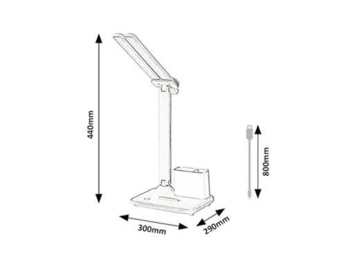 Lampă de birou cu LED integrat Rabalux Elumo 5W 300 lumeni 3000K, albă