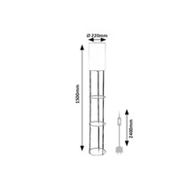 Lampadar Rabalux Bronn E27 40W, H 150 cm, negru
