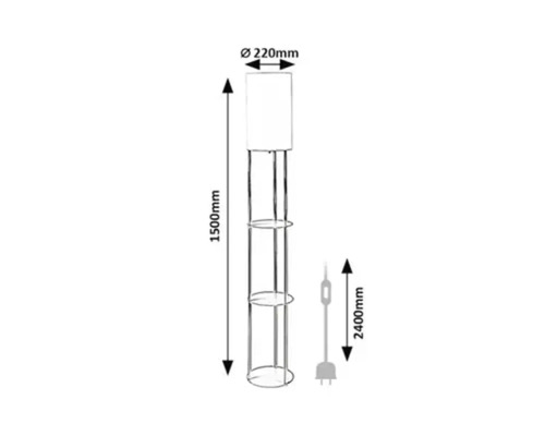 Lampadar Rabalux Bronn E27 40W H 150 cm gri
