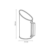 Vas pentru cărbuni cu dimensiuni: înălțime 20,5 centimetri, lățime 11,5 centimetri.