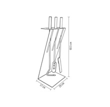 Schiță set șemineu cu vătrai, lopată și mătură. Dimensiuni: 60,5 centimetri înălțime, 17 centimetri lățime și 20 centimetri adâncime.
