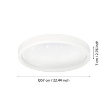 Plafonieră LED rotundă cu efect de cer înstelat, diametru 57 centimetri, înălțime 7 centimetri.