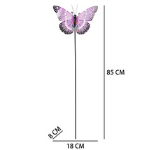 Tijă metalică Lafiora cu fluture H 85 cm lila