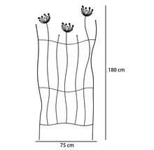 Spalier metalic pentru plante cățărătoare cu motive de păpădie, înălțime 180 centimetri și lățime 75 centimetri.