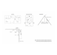 Instructiuni de instalare pentru detectoare de fum cu exemple de planuri pentru locuinte cu unul sau mai multe etaje si mansarde.