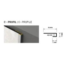 Diagramă tehnică a unui profil tip C cu dimensiuni de 18 milimetri pe 7 milimetri.