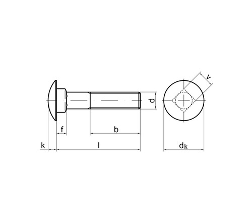 Desen tehnic al unui cap de șurub cu cap bombat cu dimensiuni