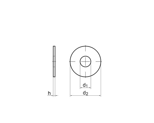 Desen tehnic al unei șaibe cu dimensiuni