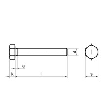 Desenul unui șurub cu cap hexagonal cu dimensiuni