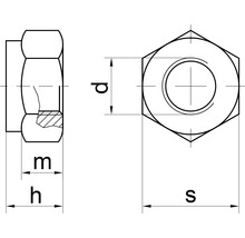 Desen tehnic al unei piulițe cu dimensiuni