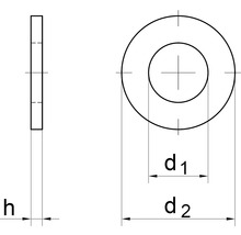 Desen tehnic al unei șaibe cu dimensiuni