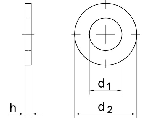 Desen tehnic al unei șaibe cu dimensiuni