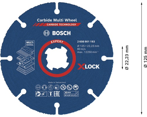 Disc debitare carbid Bosch X-LOCK EXPERT Ø125x22,23 mm | HORNBACH