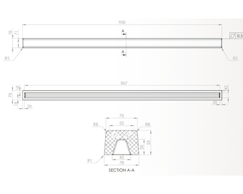 Desen tehnic al unui profil cu cote