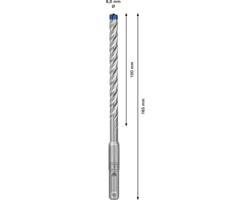 Burghiu de ciocan de 8,0 mm cu o lungime de 165 mm