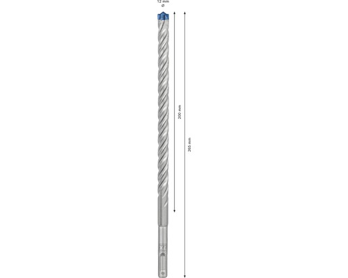 Burghiu cu o lungime de 265 mm și un diametru de 12 mm.
