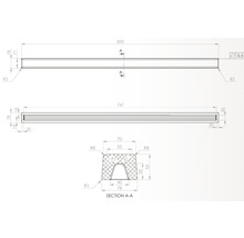 Desen tehnic al unui element de construcție cu dimensiuni