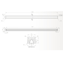 Desen tehnic al unui element de construcție cu dimensiuni.