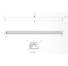 Desen tehnic al unui profil cu dimensiuni indicate