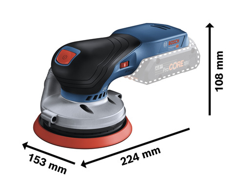 Șlefuitor excentric Bosch cu dimensiuni