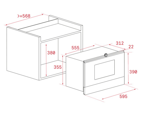 Dimensiunile unui dulap suspendat cu cuptor