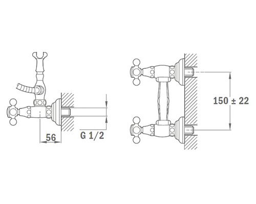 Desen tehnic al unei armături cu dimensiuni