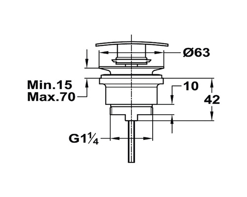 Desen tehnic al unei supape de scurgere cu indicații de măsurare