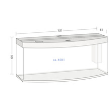 Acvariu Juwel Vision 450 cu iluminare LED, încălzitor, filtru interior, fără dulap inferior inclus fag