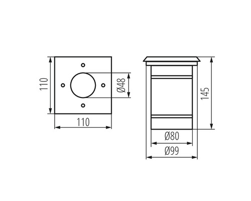 Desen tehnic al unei cutii poștale cu dimensiuni