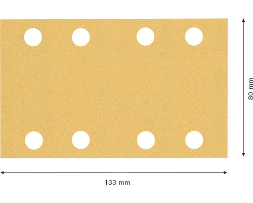 Șmirghel cu opt găuri, 133 pe 80 milimetri