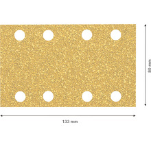 Șmirghel cu opt găuri, dimensiune 133 mm x 80 mm