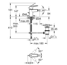 Desen tehnic al unei armături cu dimensiuni