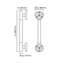 Mâner susținere RIDDER Ken 45 cm crom/negru