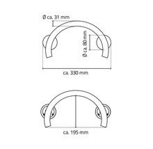 Mâner susținere semirotund RIDDER Art 33 cm crom