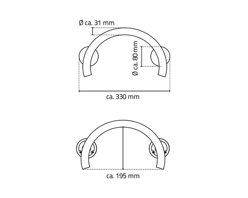 Desen tehnic al unui suport pentru prosop cu dimensiuni