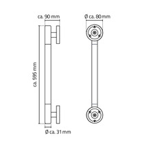Mâner susținere RIDDER Ken 60 cm crom/negru