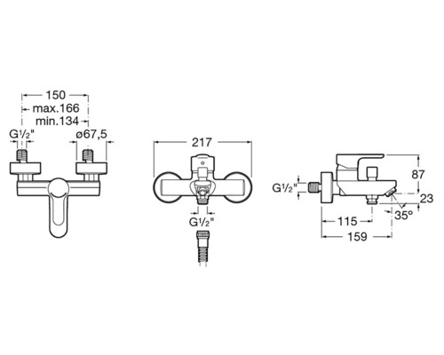 Desen tehnic al unui robinet cu dimensiuni
